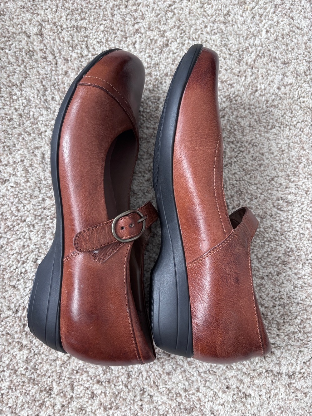 Dansko Fawna Mary Jane Clogs Chestnut Brown Leather Women's EU 39 / US 8.5-9 - Picture 10 of 12